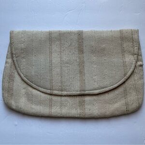 Vintage‎ Hand Woven Fabric Cream Clutch Bag